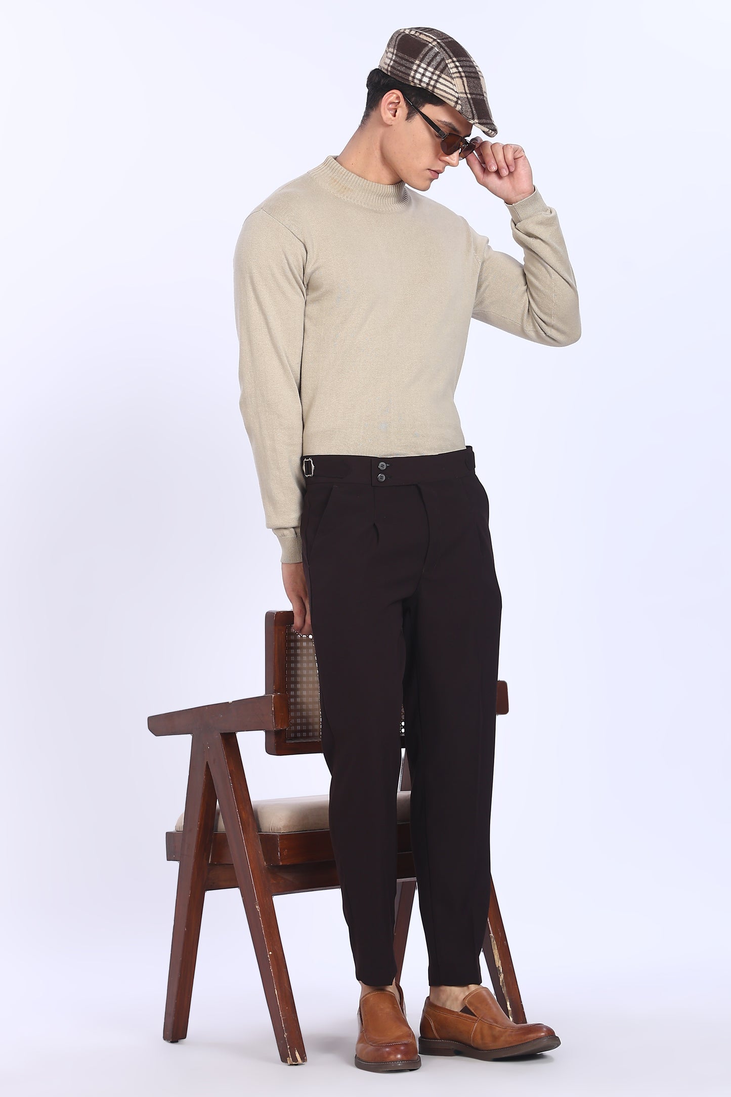 Regular Fit Deep Brown Armani Gurkha Trousers