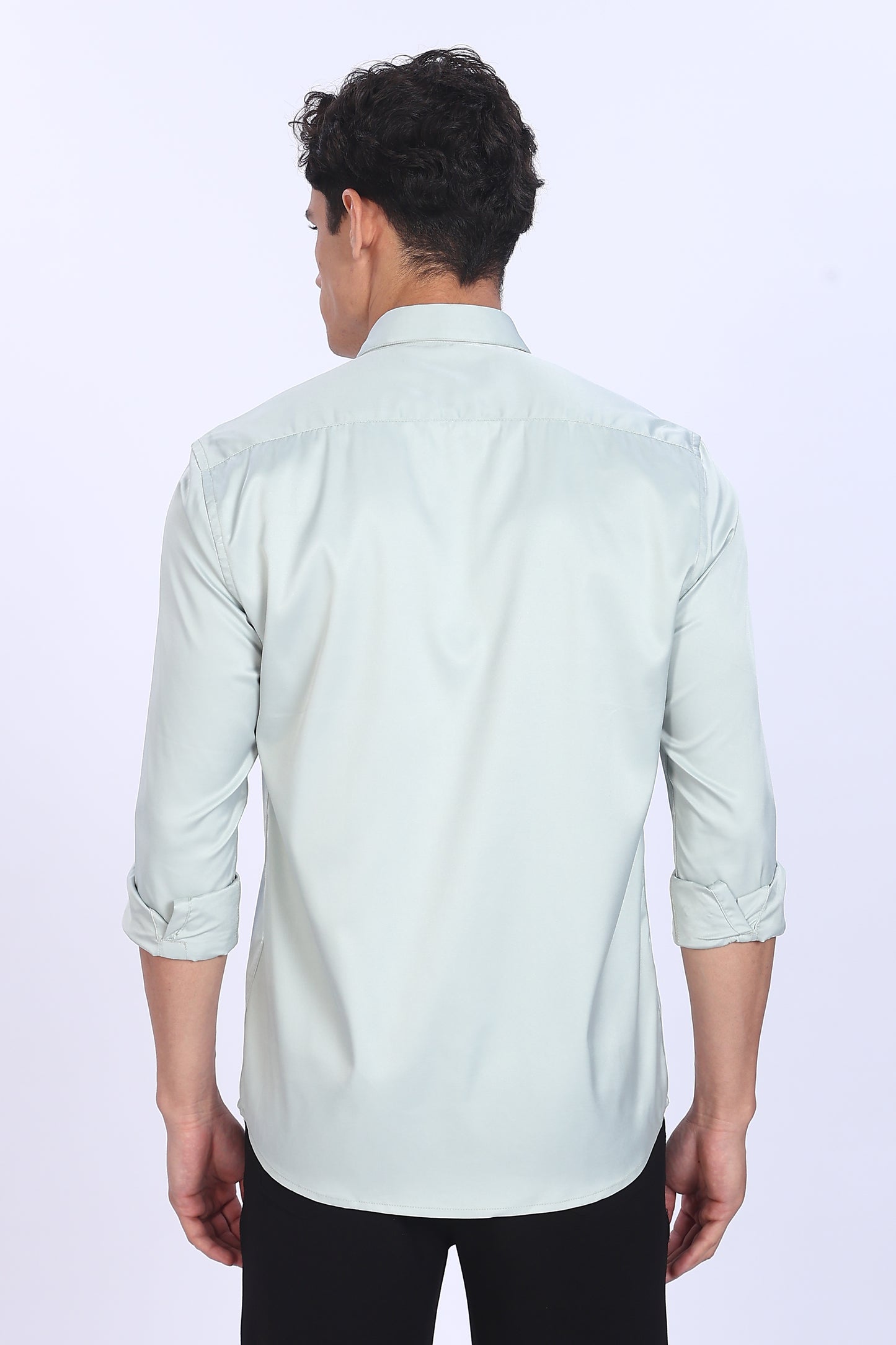 Regular Fit Ivory Satin Shirt