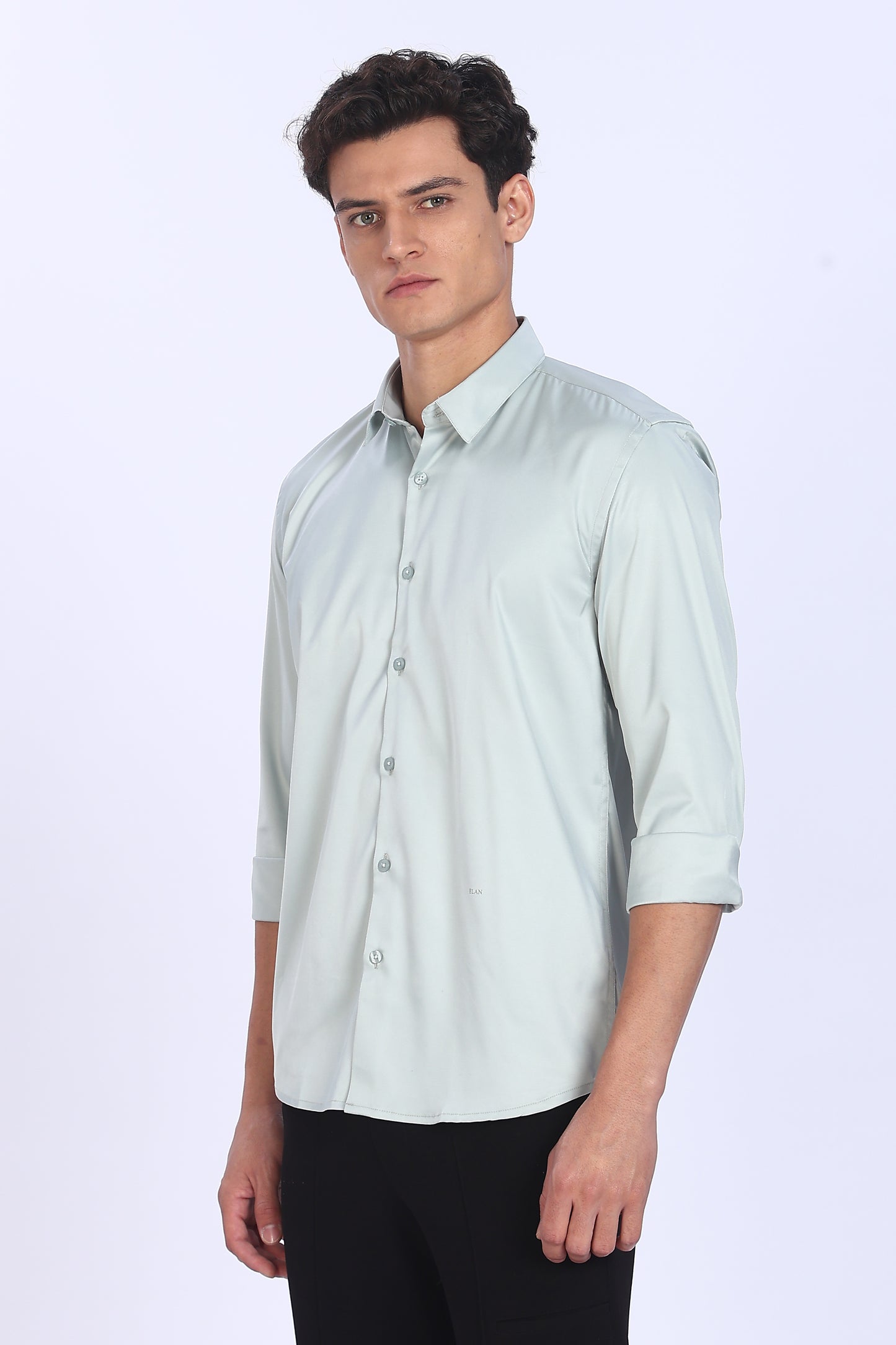 Regular Fit Ivory Satin Shirt
