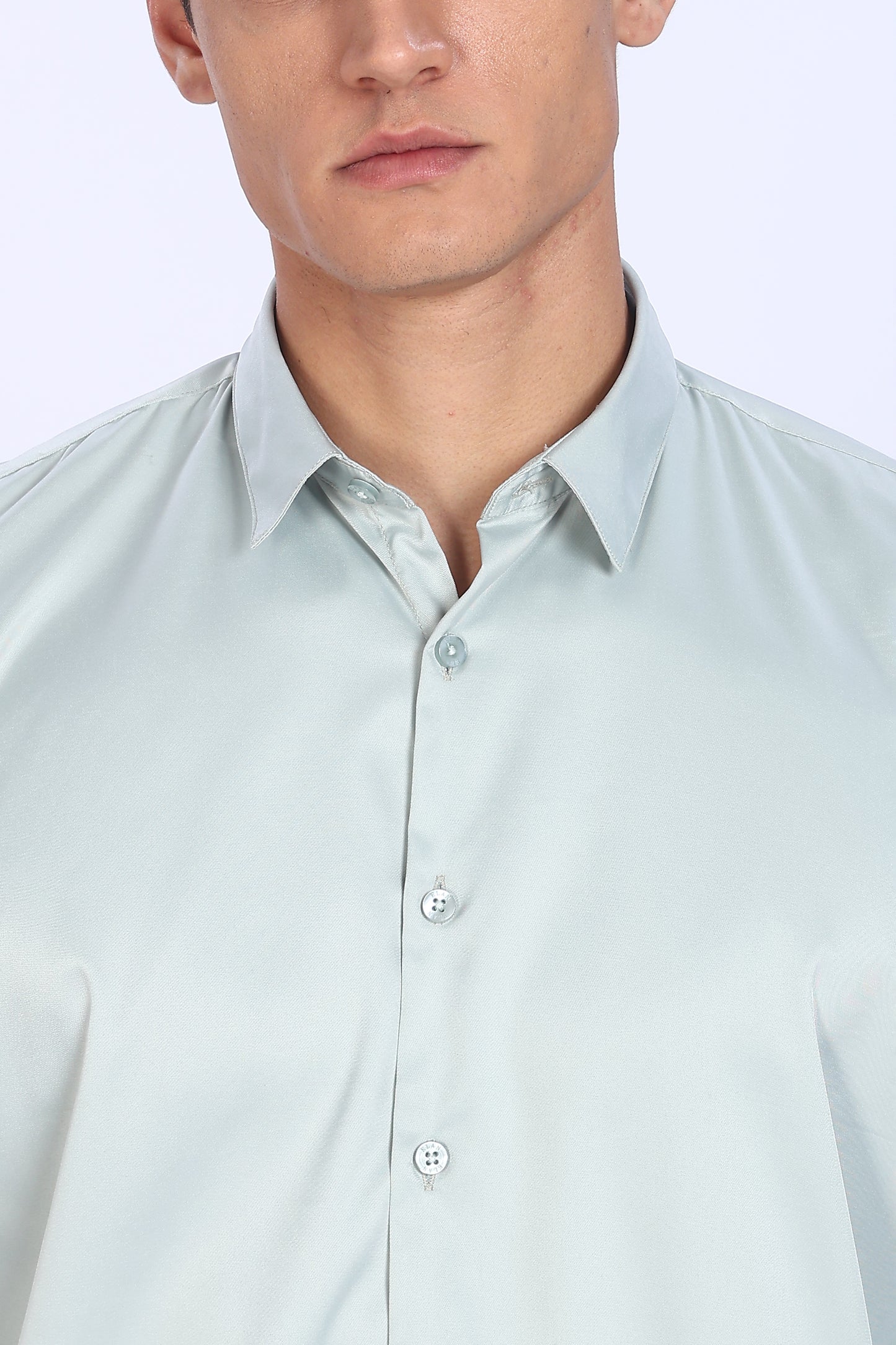 Regular Fit Ivory Satin Shirt