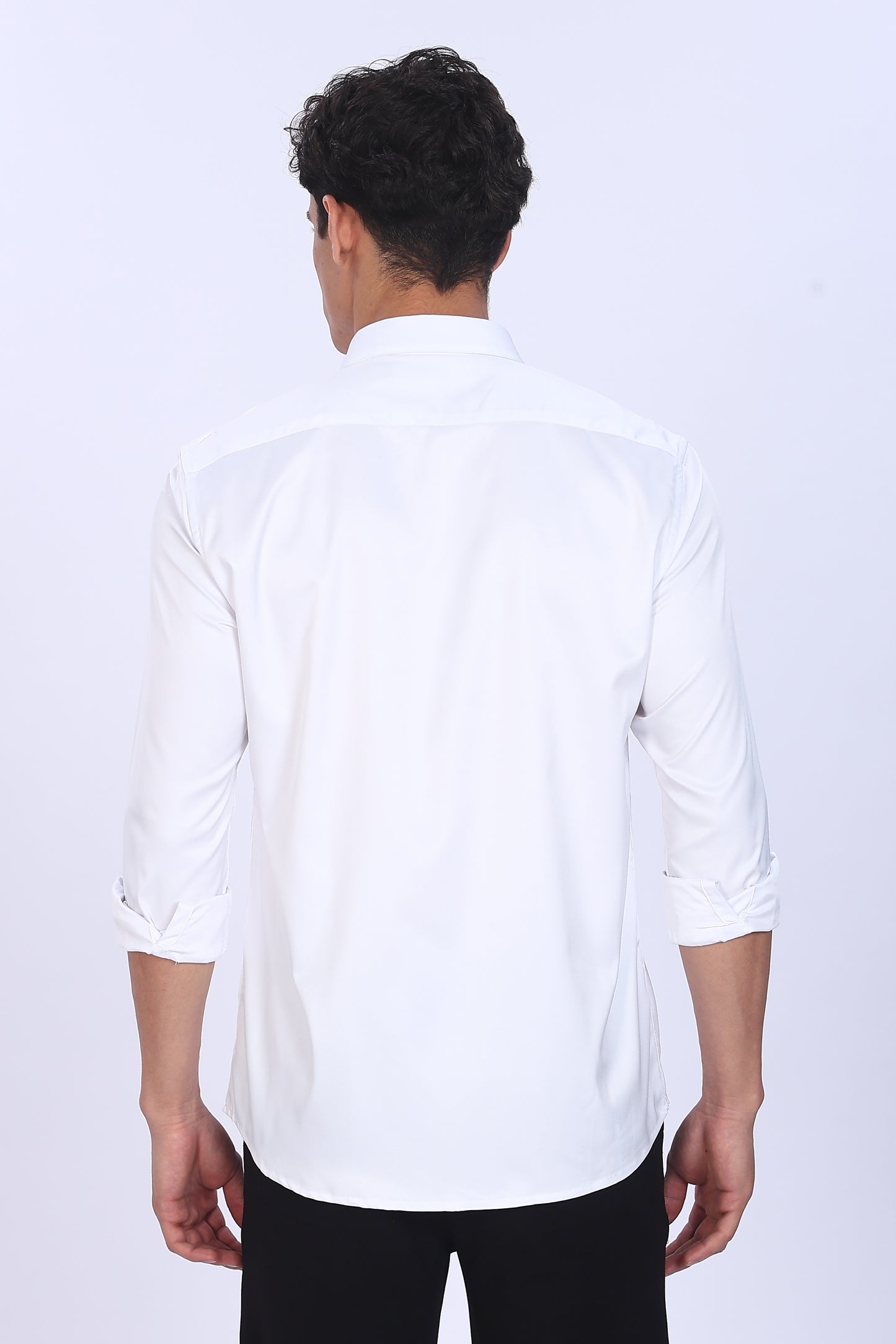 Regular Fit White Satin Shirt