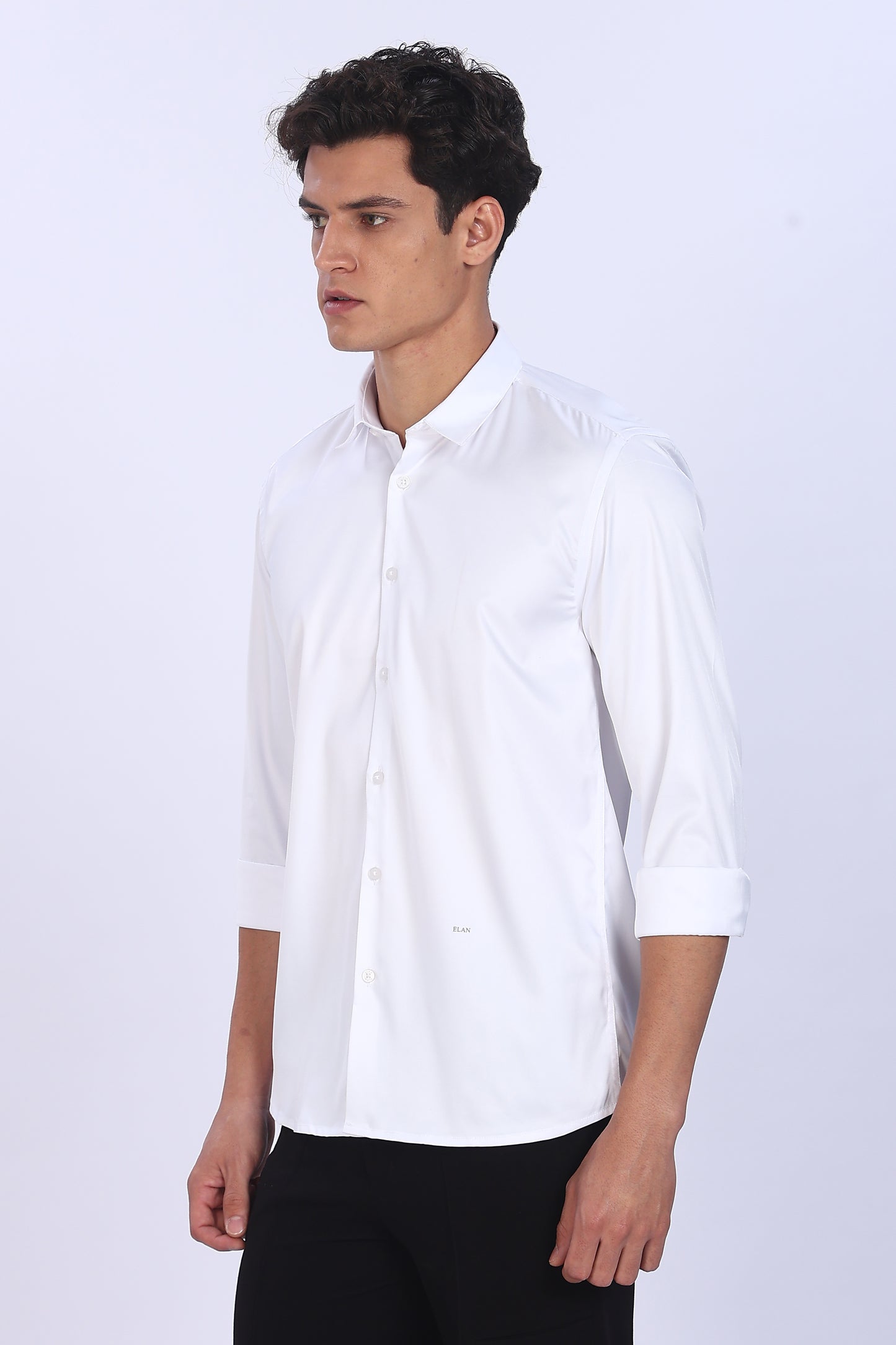 Regular Fit White Satin Shirt