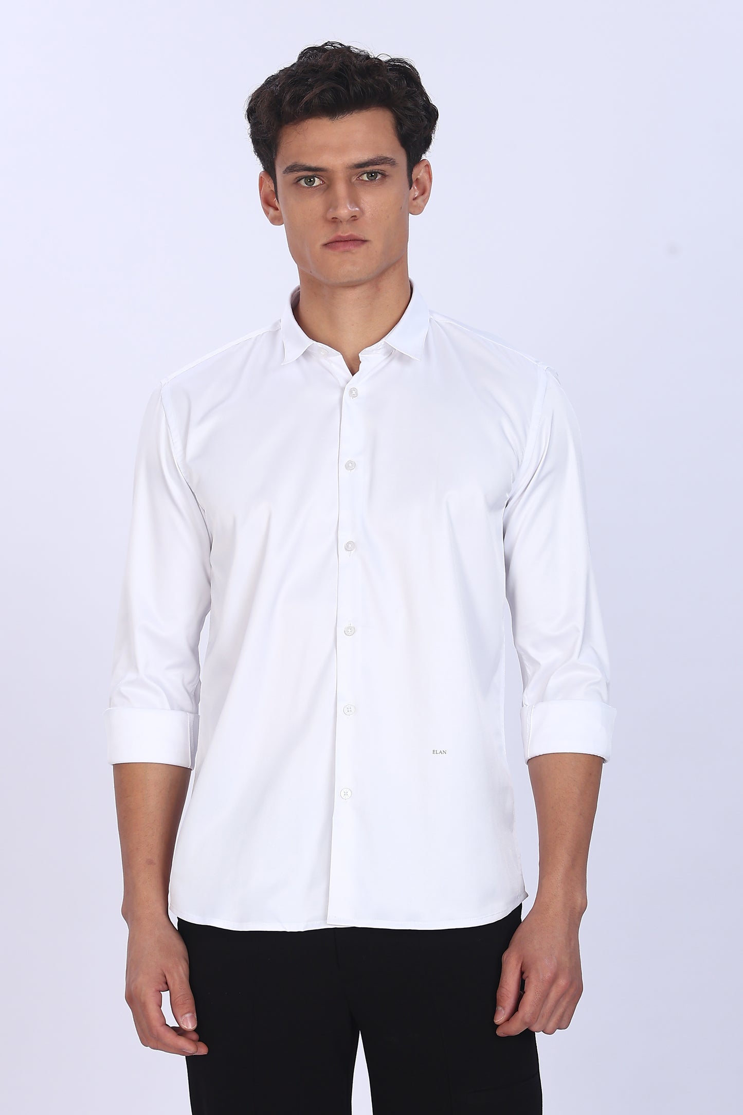 Regular Fit White Satin Shirt