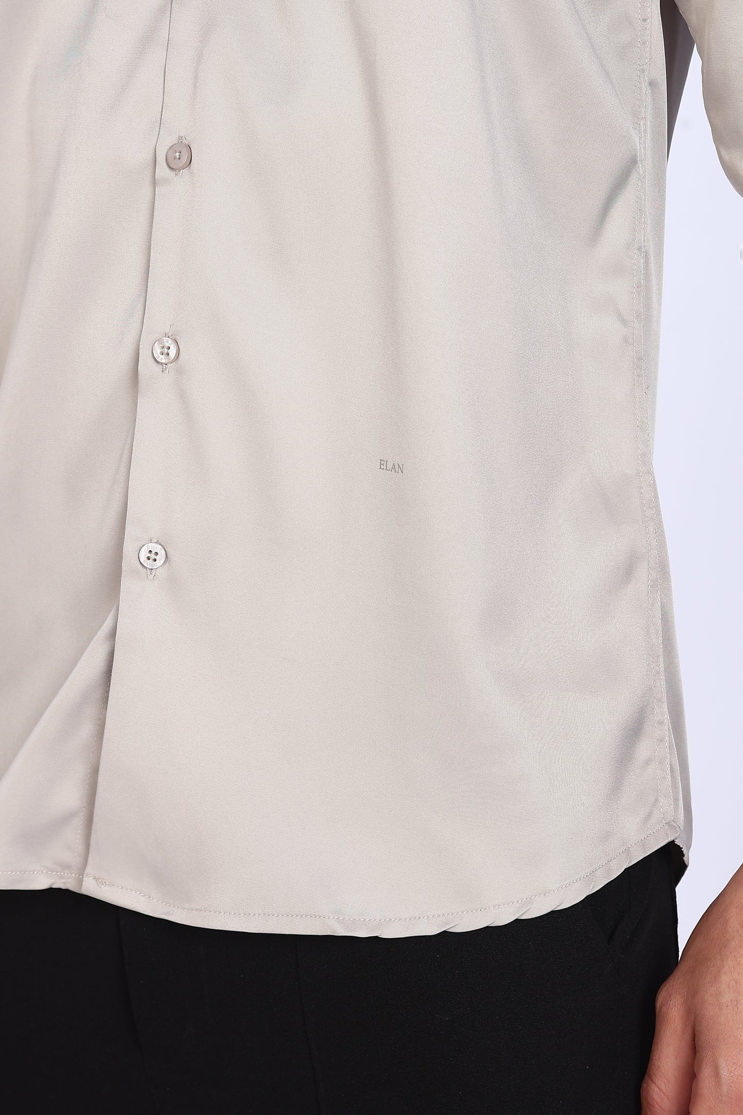 Regular Fit Light Beige Satin Shirt