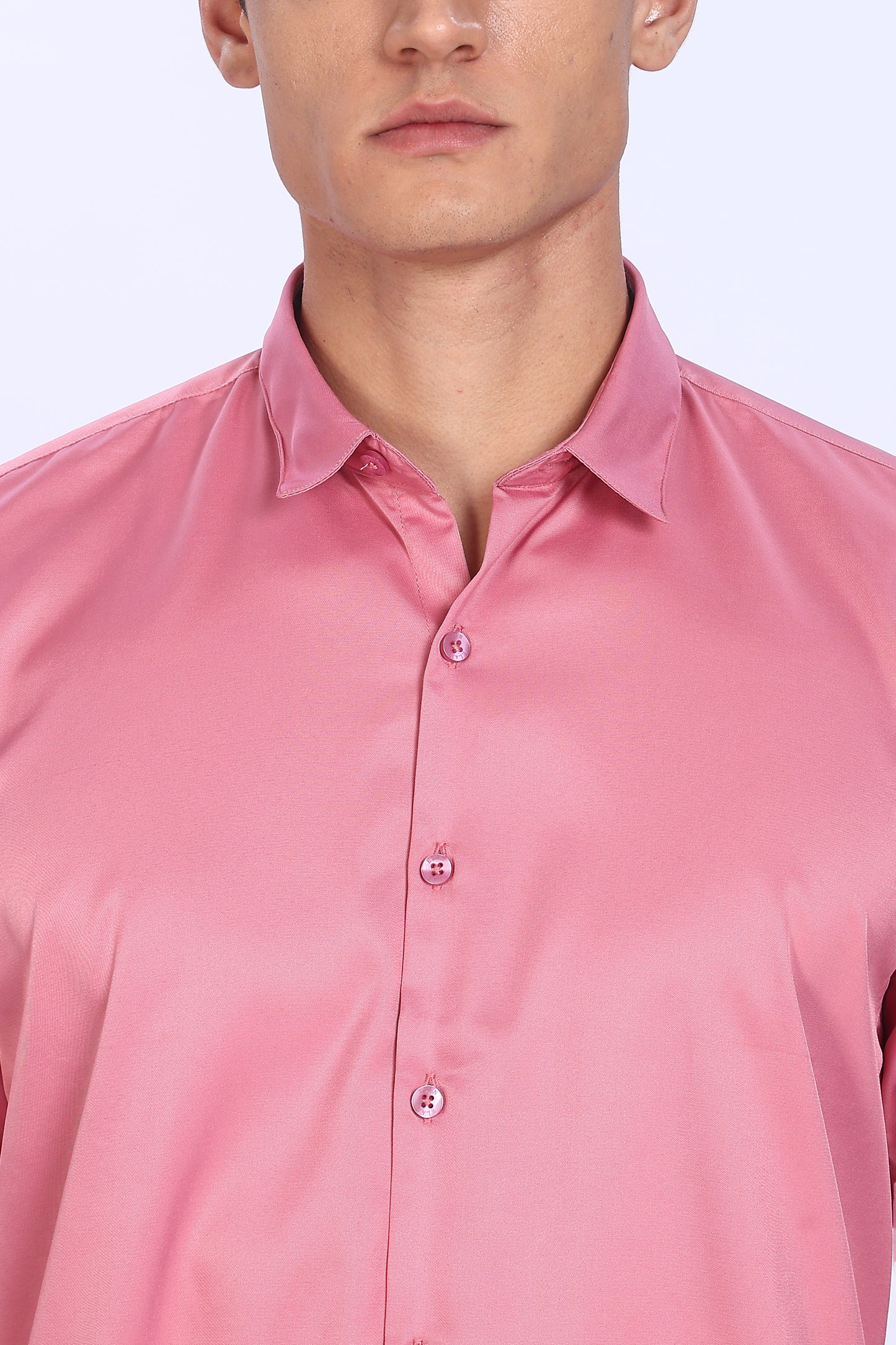 Regular Fit Pink Satin Shirt