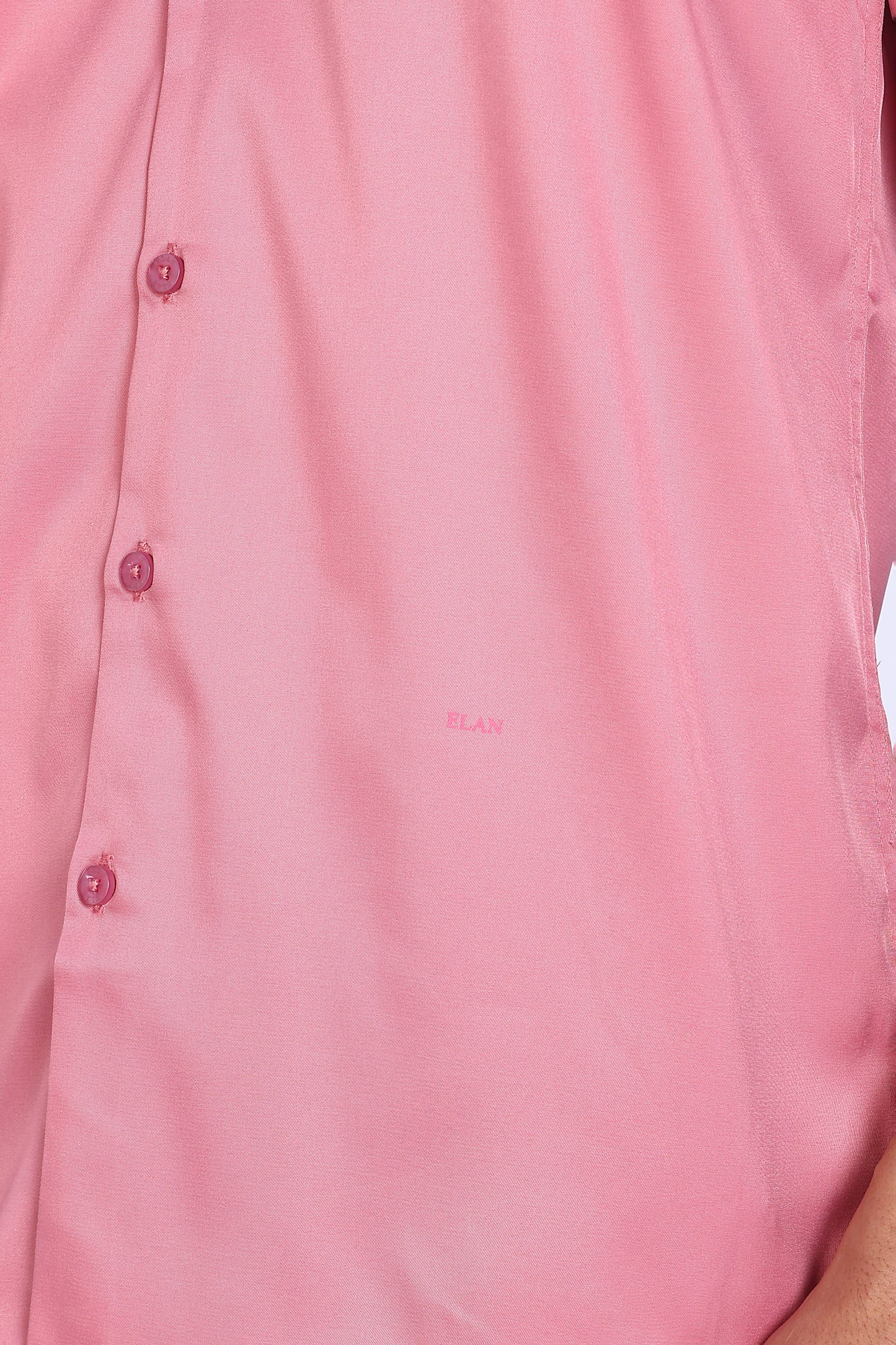 Regular Fit Pink Satin Shirt