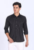 Regular Fit Classic Black Satin Shirt