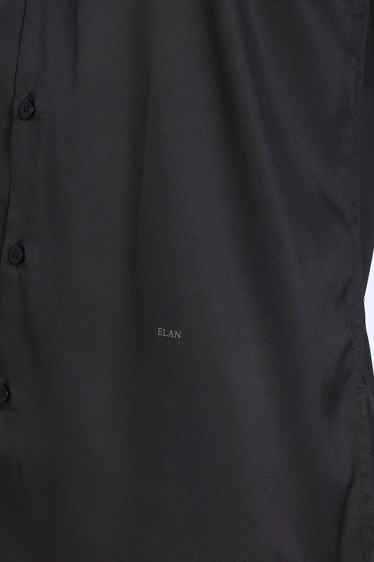 Regular Fit Classic Black Satin Shirt
