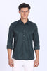Regular Fit Dark Green Satin Shirt