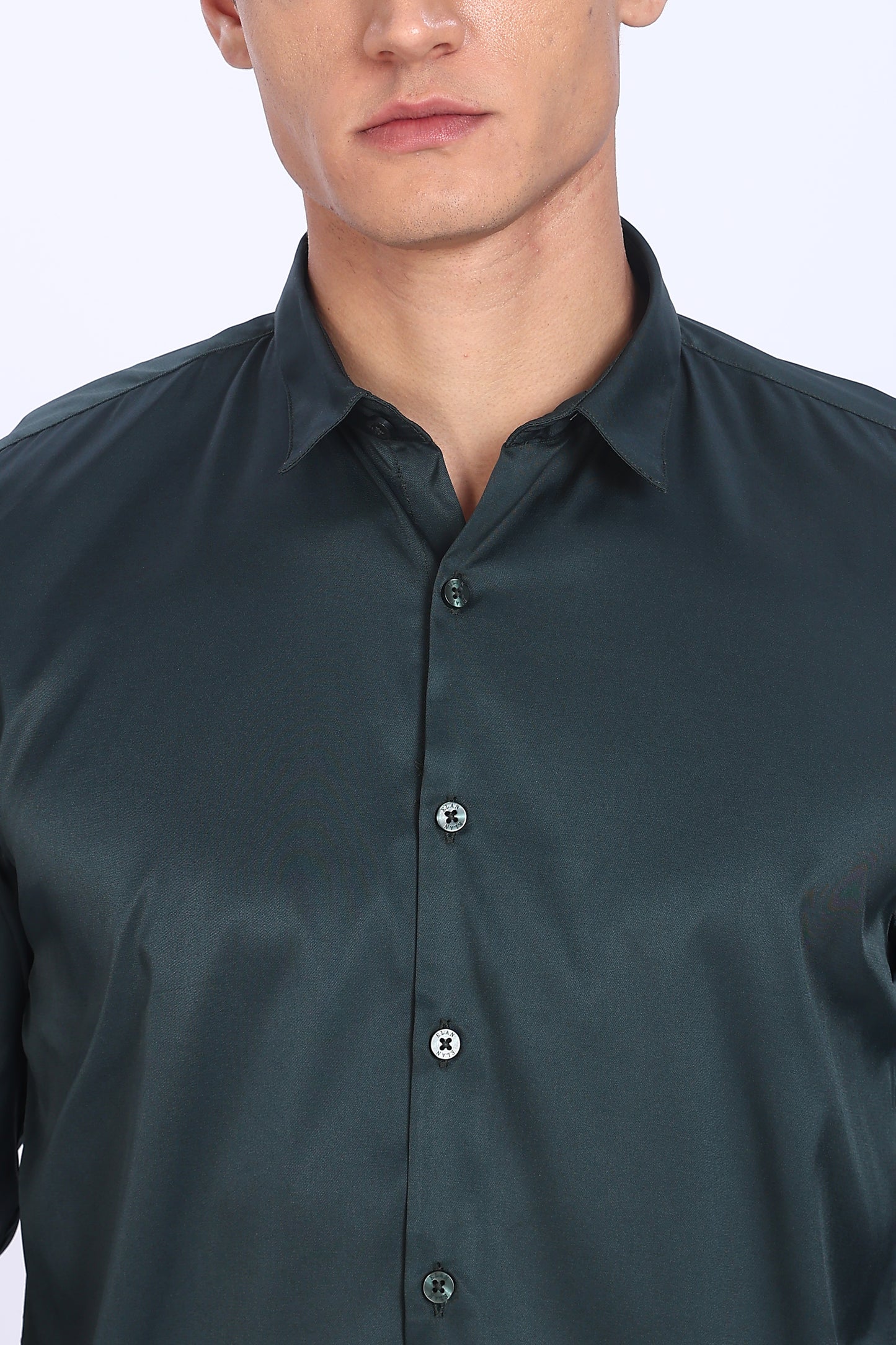 Regular Fit Dark Green Satin Shirt