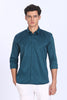 Regular Fit Deep Teal Satin Shirt