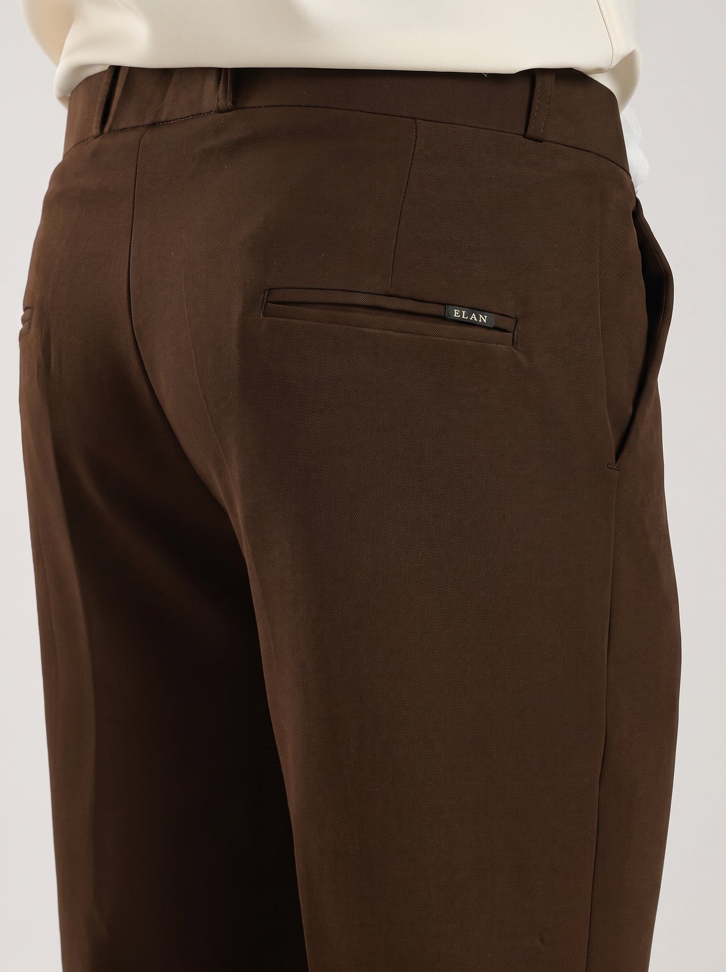 Cofee Brown Signature Armani-Finish Bootcut Trousers