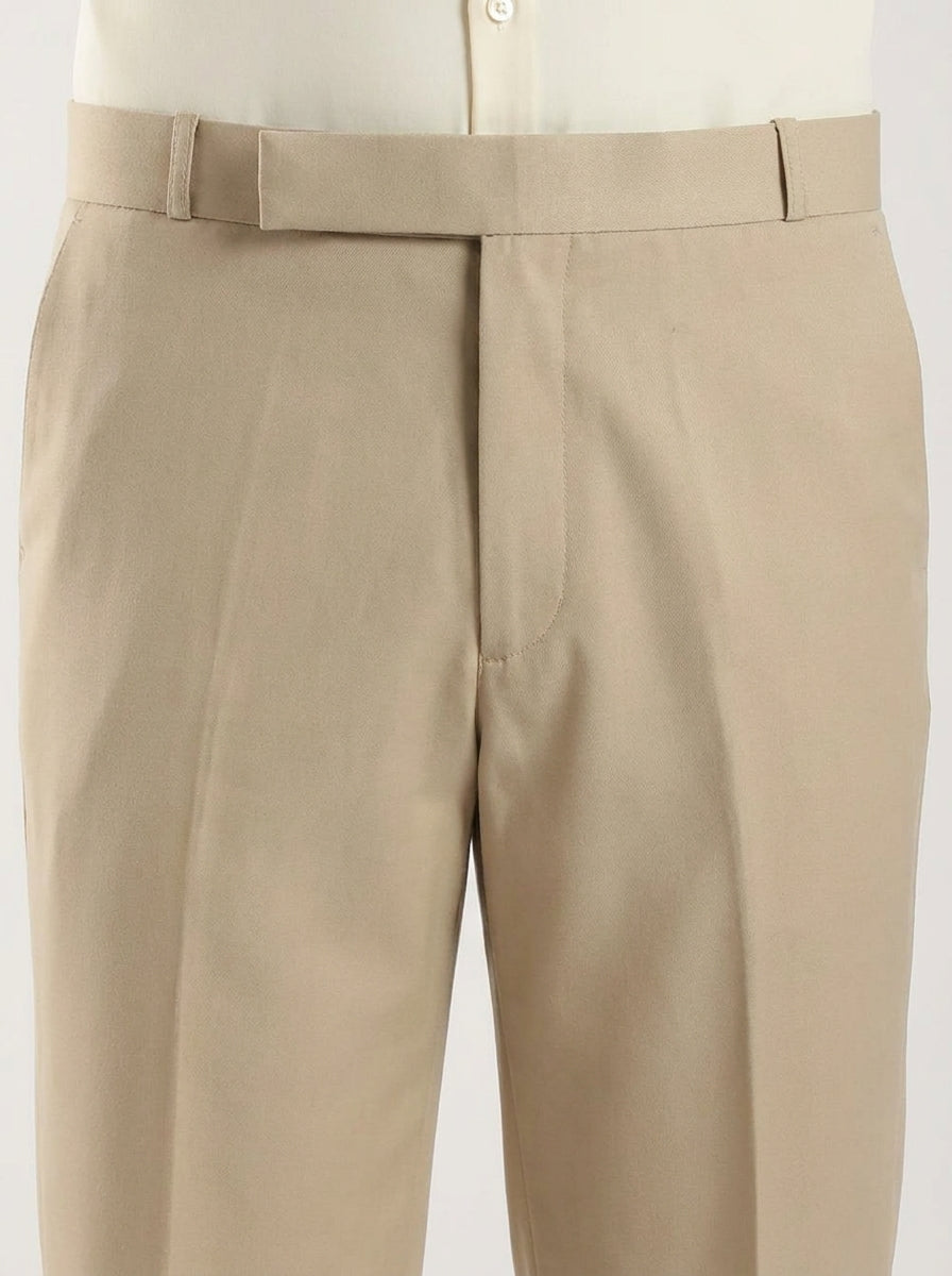 Beige Tailored Bootcut Stretch Trousers