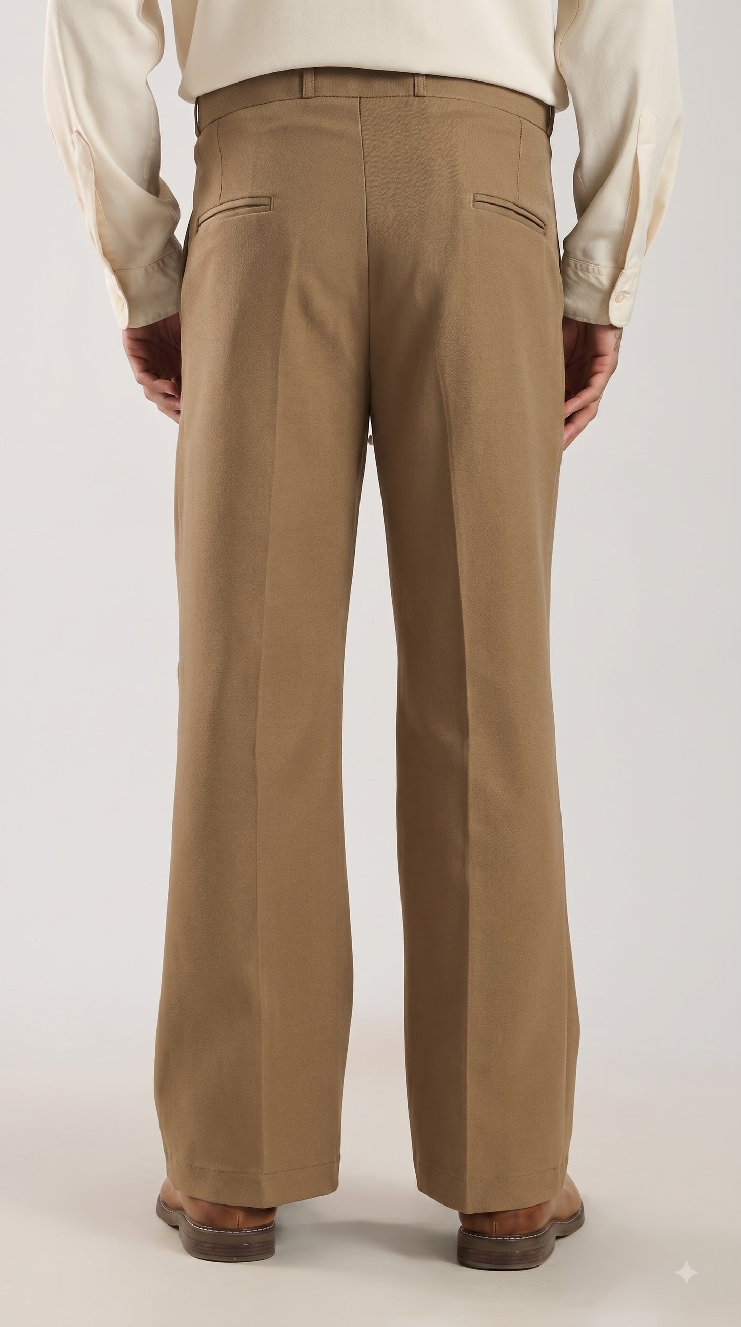 Mushroom Brown Tailored Bootcut Stretch Trousers