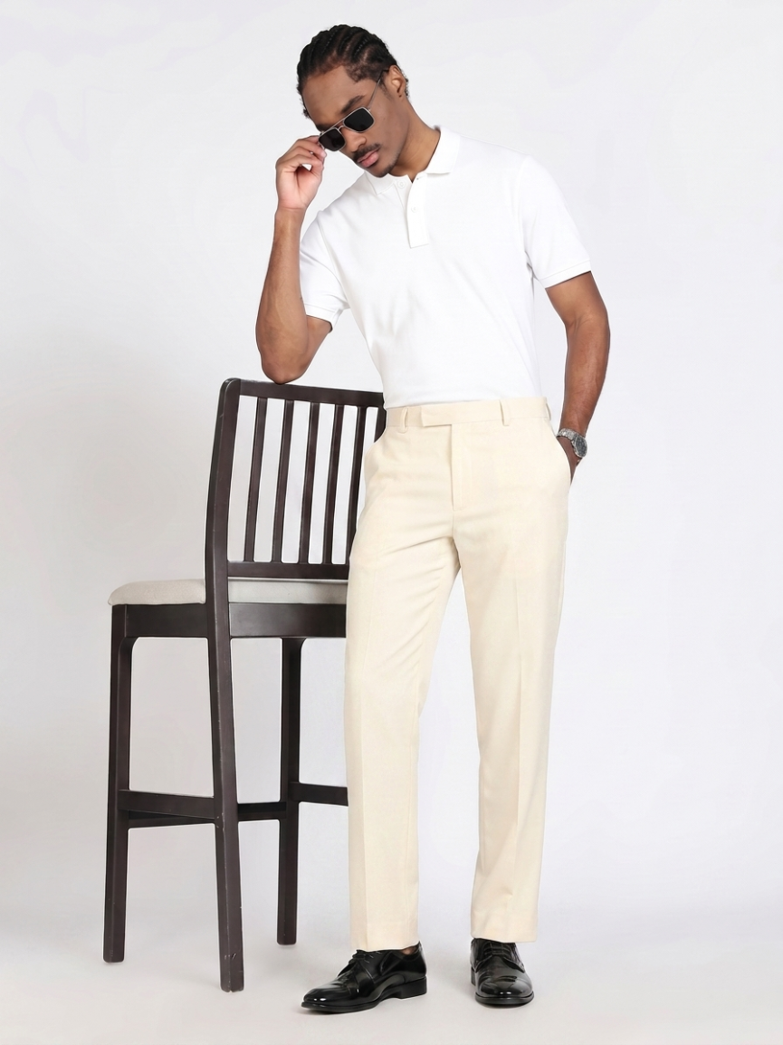 Formal Barbie Fabric Cosmic Latte Beige Trouser