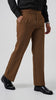 Pleated Caramel Brown Gurkha Straight fit Trousers