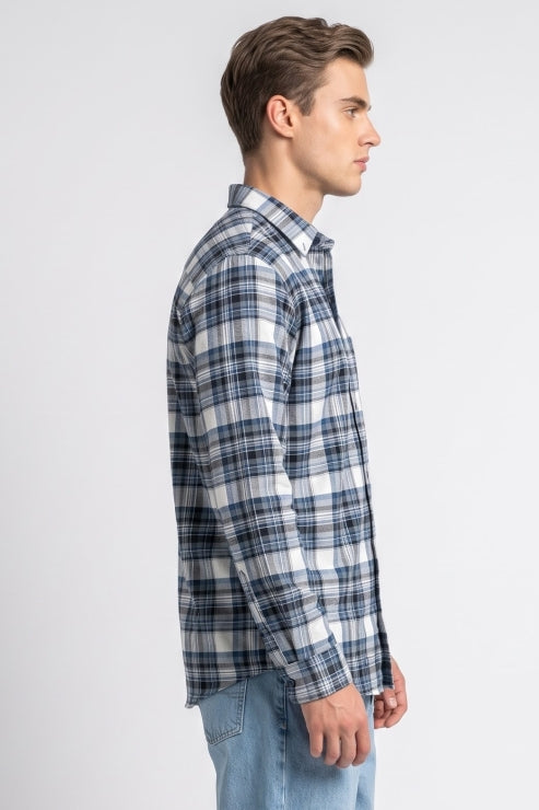 Blue Shade Checks Regular Fit Shirt