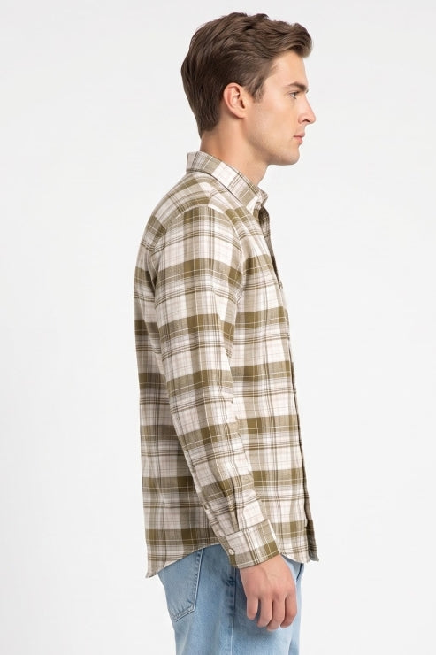 Grey Shade Checks Regular Fit Shirt