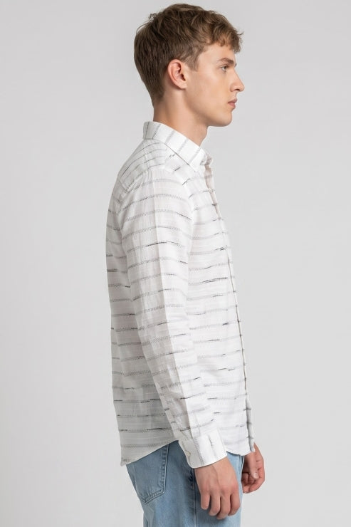 Horizontal Stripe Oxford Shirt