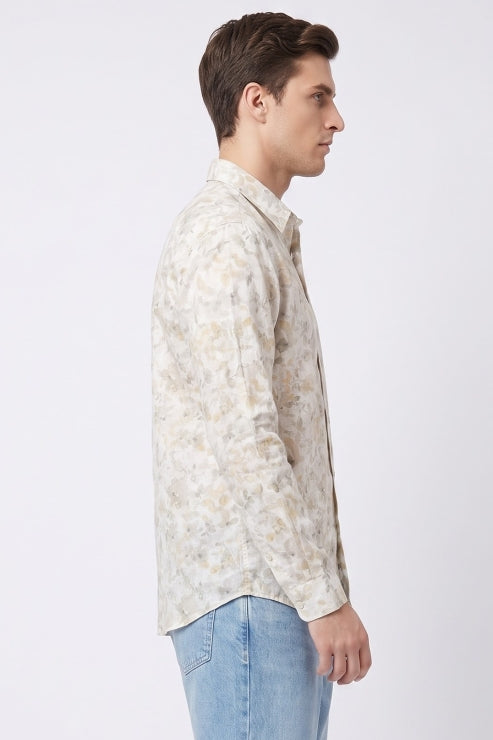 Creative Floral Print Regular Fit Shirt