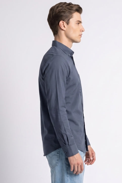 Teal Poly Lycra Regular Fit Shirt