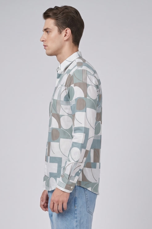Abstract Printed Regular Fit Shirt