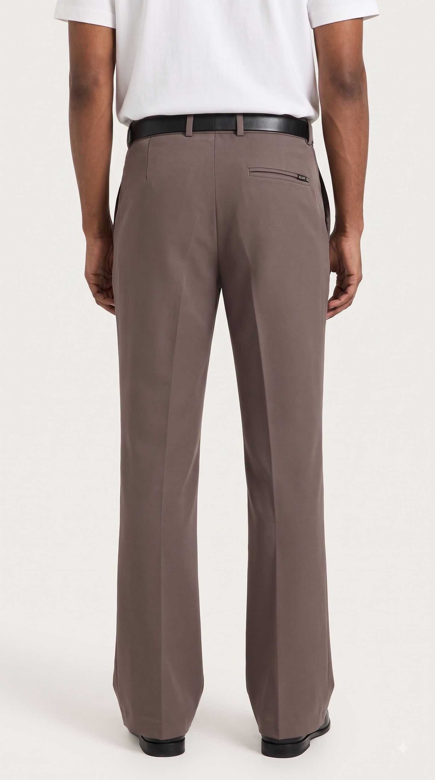 Taupe Tailored Bootcut Stretch Trousers