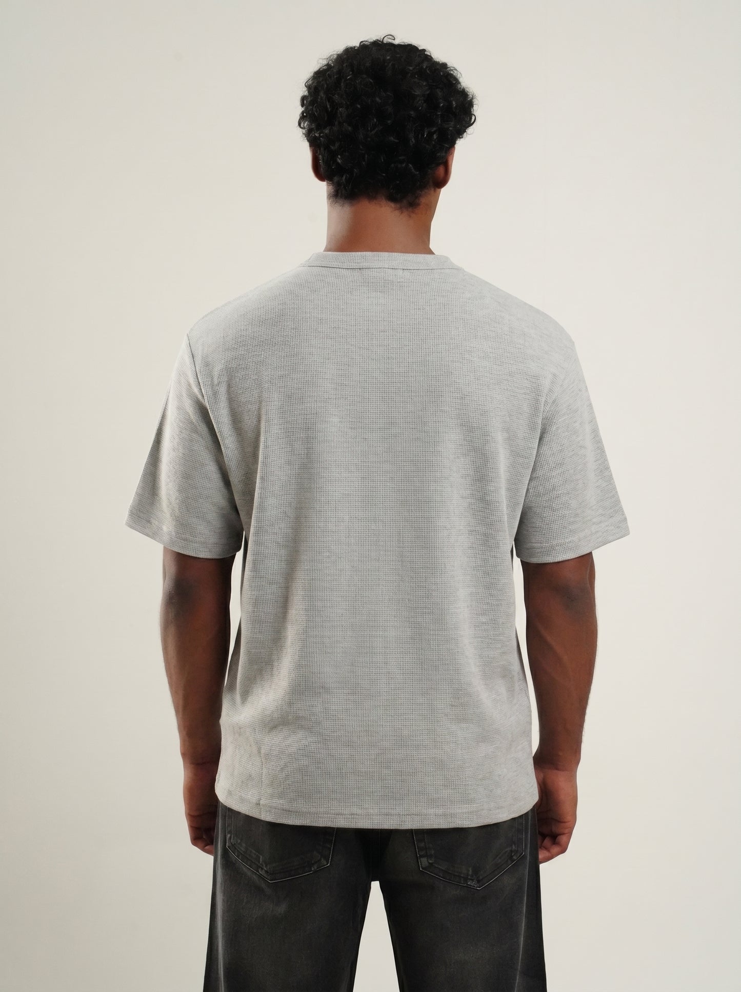 Henley Grey Half sleeve loose comfort fit Tee