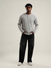 Henley Grey Full Sleeve Loose Comfort Fit Tee