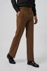 Pleated Chocolate Brown Gurkha Straight fit Trousers