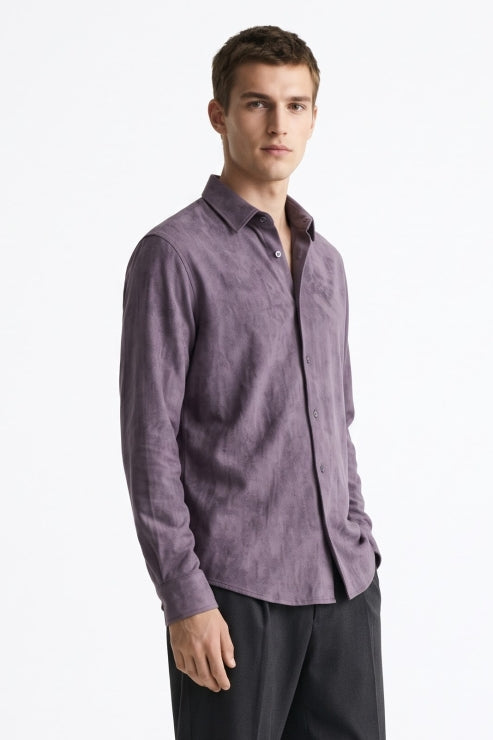 Purple Distressed Texture Shirt