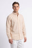 Beige Stripe Linen Regular Fit Shirt