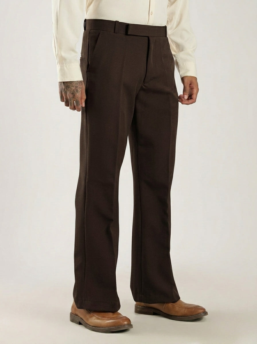 Dark Chocolate Tailored Bootcut Stretch Trousers