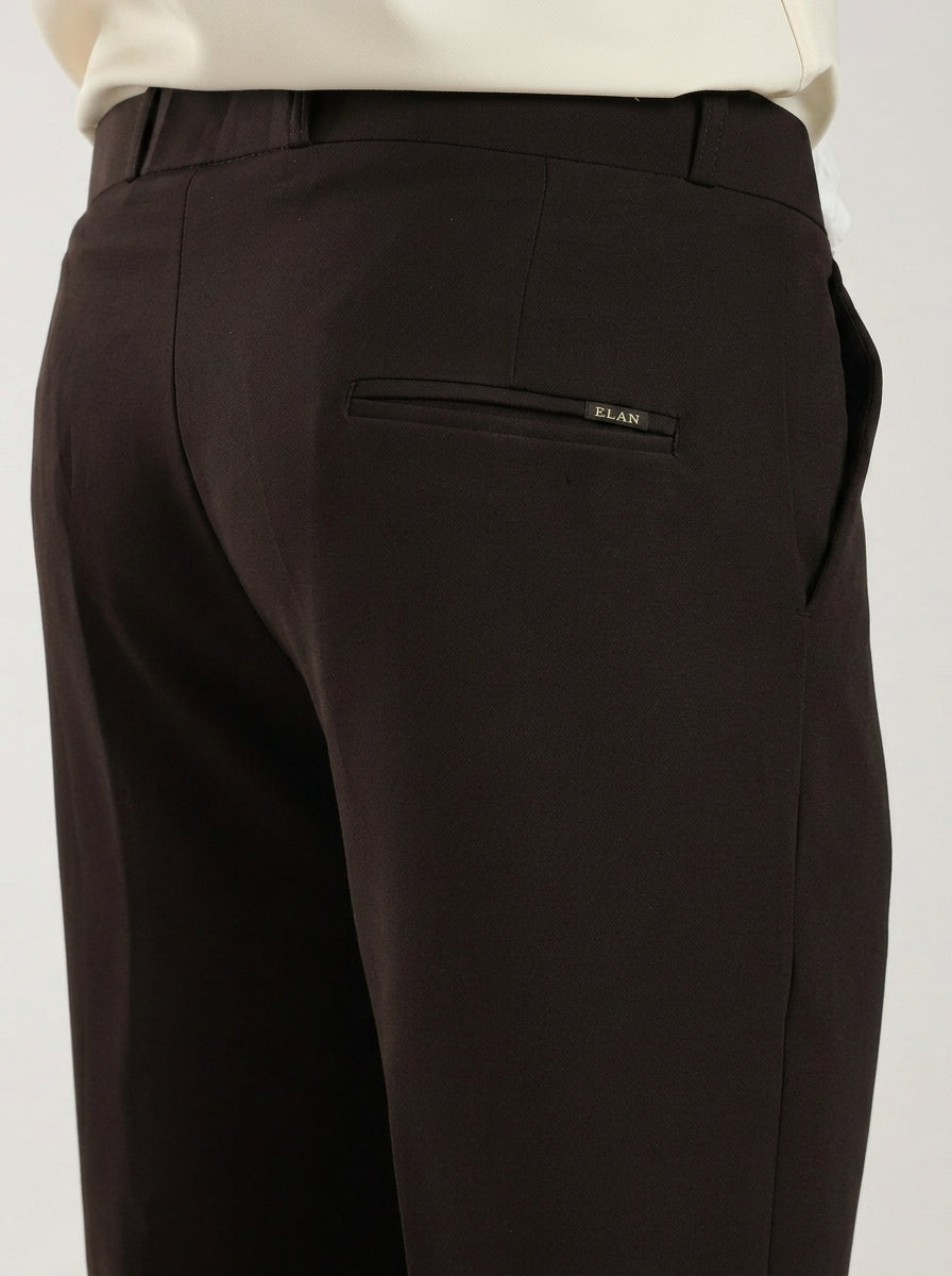 Dark Chocolate Tailored Bootcut Stretch Trousers