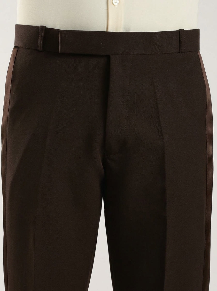 Dark Chocolate Tailored Bootcut Stretch Trousers
