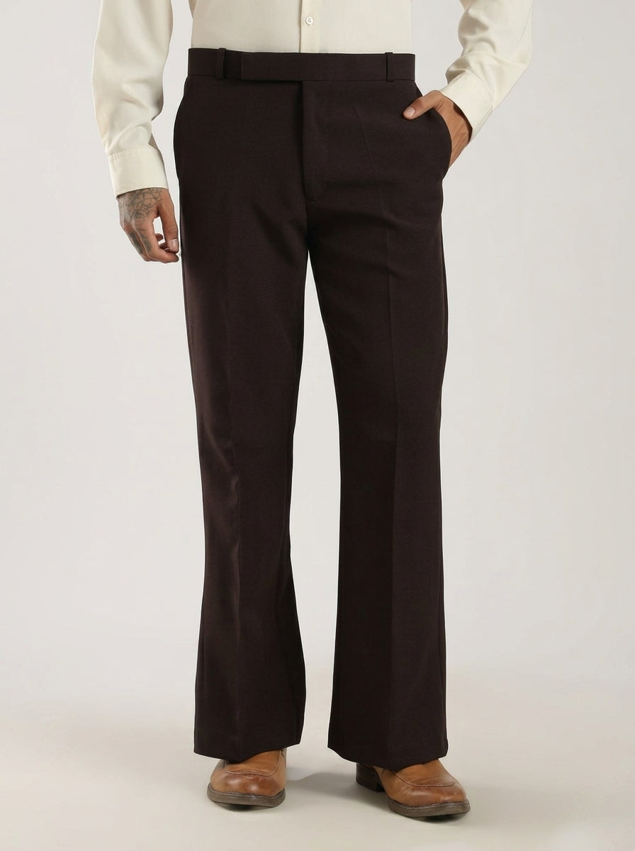Dark Chocolate Tailored Bootcut Stretch Trousers