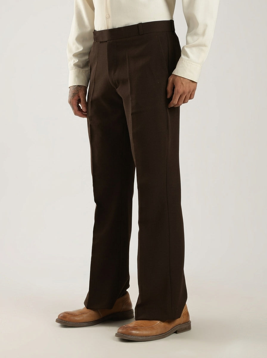Dark Chocolate Tailored Bootcut Stretch Trousers