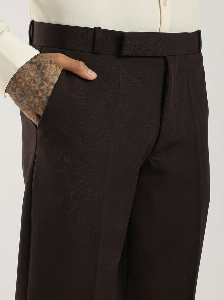 Dark Chocolate Tailored Bootcut Stretch Trousers
