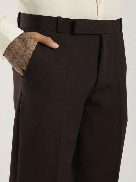 Dark Chocolate Tailored Bootcut Stretch Trousers