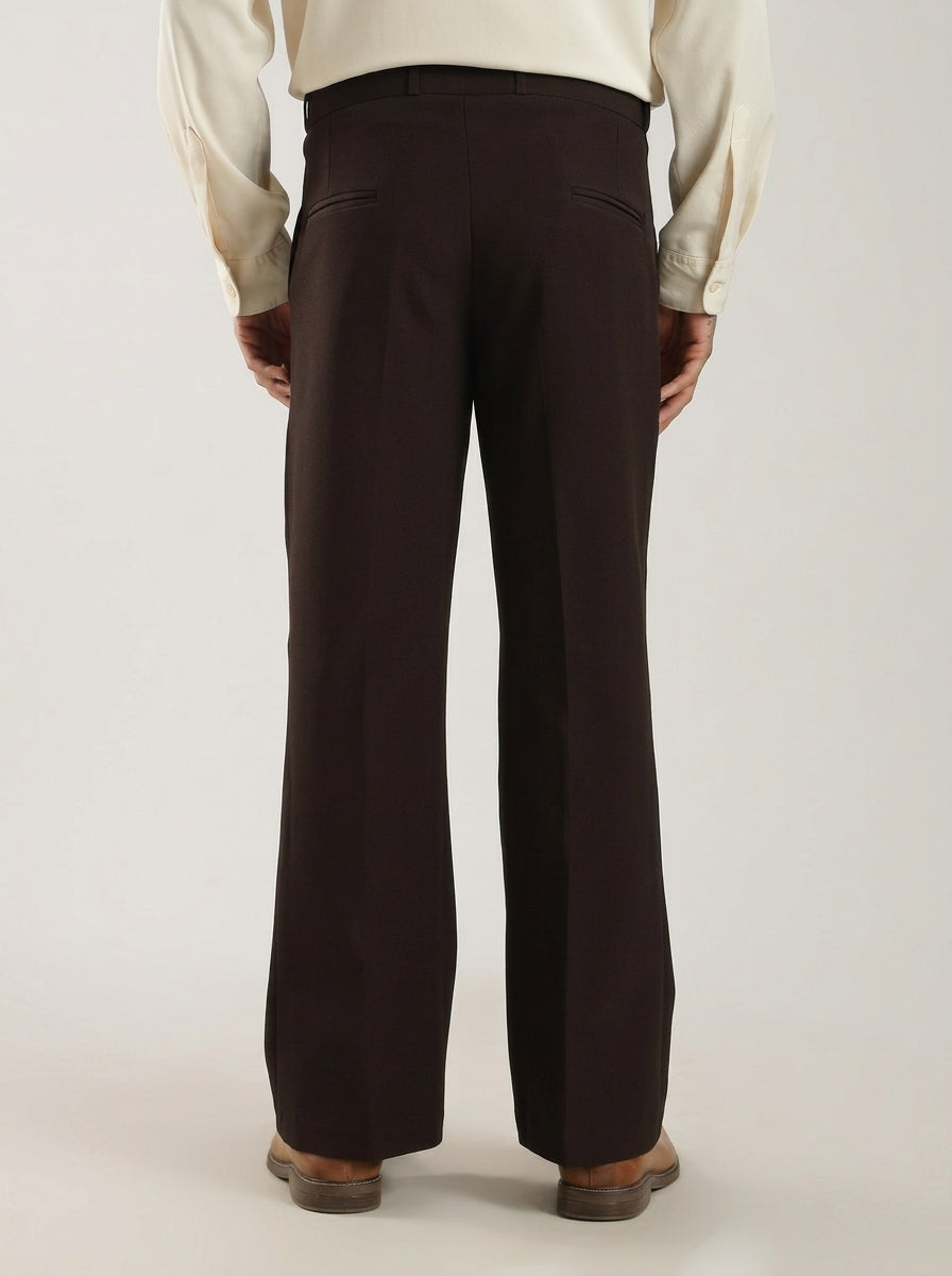 Dark Chocolate Tailored Bootcut Stretch Trousers