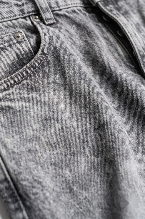Straight Fit Denim Jeans - Grey Wash