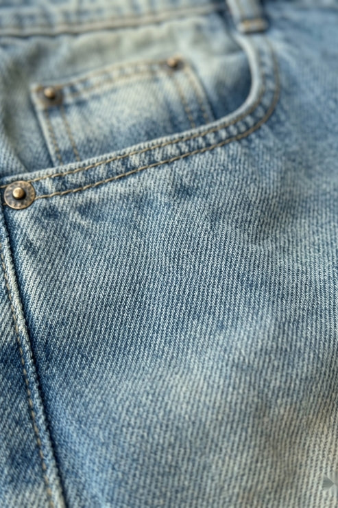 Straight Fit Denim Jeans - Vintage Wash