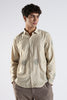 Slim Fit Beige Leaf Linen Embroidery Shirt