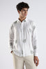 Slim Fit White Leaf Embroidery Design Shirt