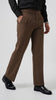 Pleated Espresso Brown Gurkha Straight fit Trousers