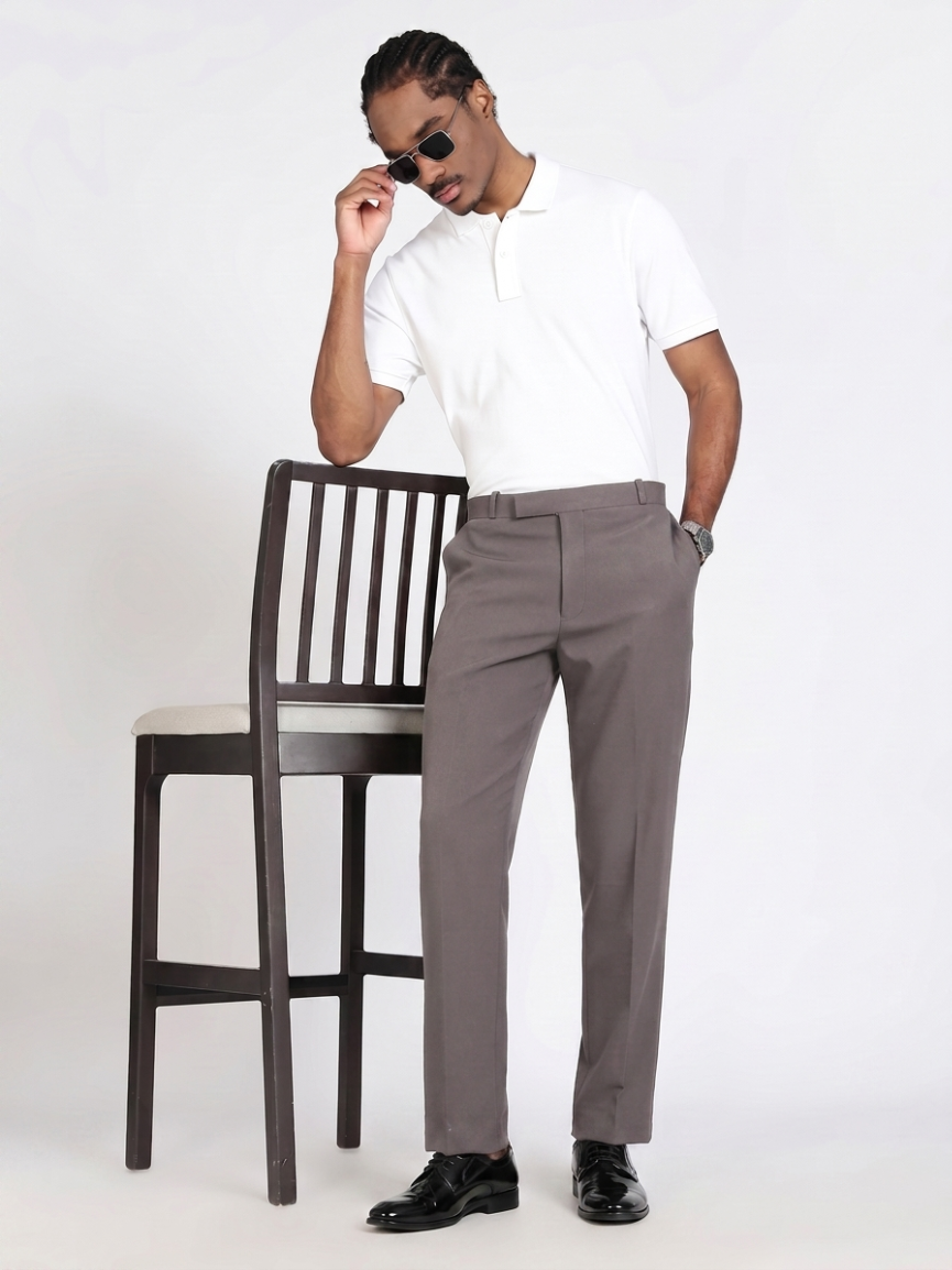 Formal Barbie Fabric Taupe Grey Trouser