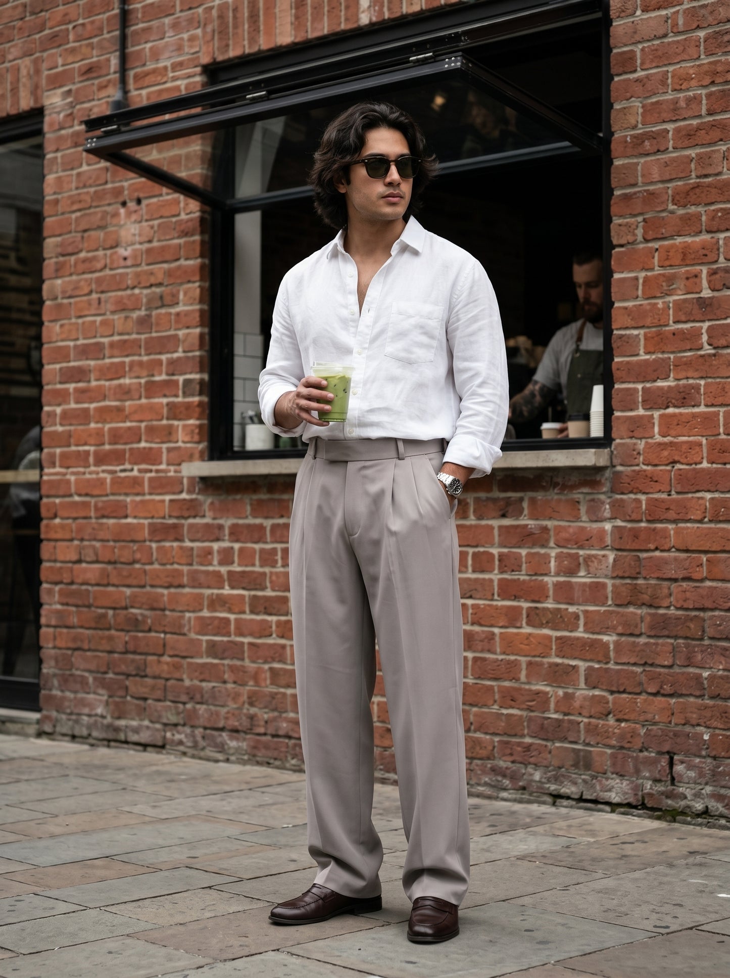 Grey Korean loose fit pants
