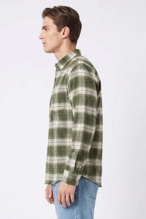 Green Checks Regular Fit Shirt