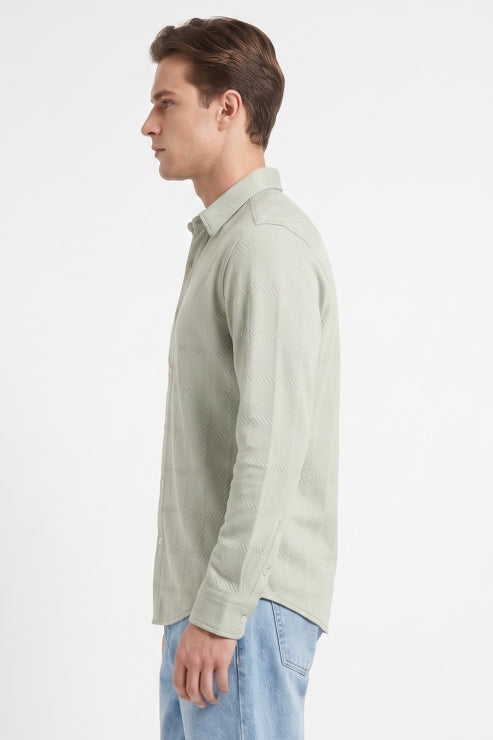 Pista Green Regular Fit Shirt