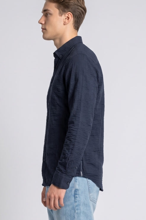 Indigo Waffle Regular Fit Shirt